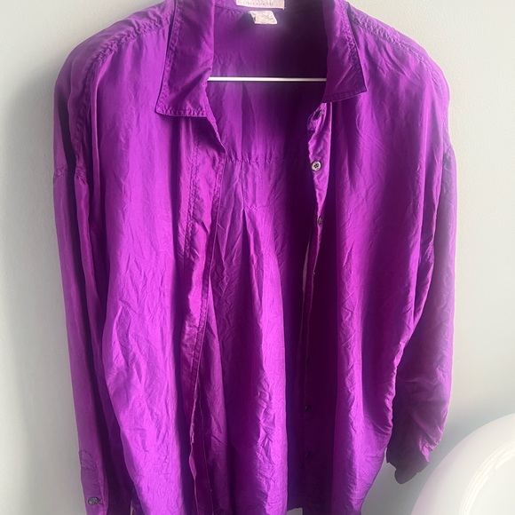 100% silk purple blouse - Picture 3 of 14